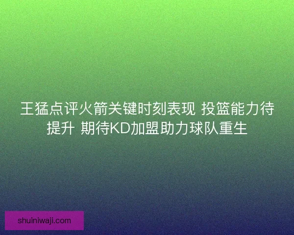 王猛点评火箭关键时刻表现 投篮能力待提升 期待KD加盟助力球队重生 王猛点评火箭关键时刻表现 投篮能力待提升 期待KD加盟助力球队重生