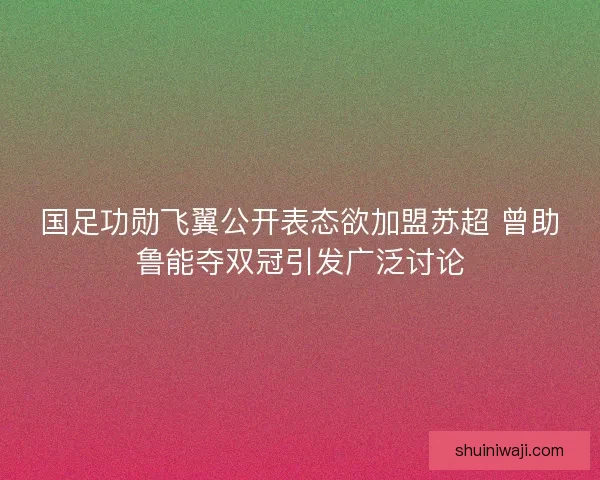 国足功勋飞翼公开表态欲加盟苏超 曾助鲁能夺双冠引发广泛讨论