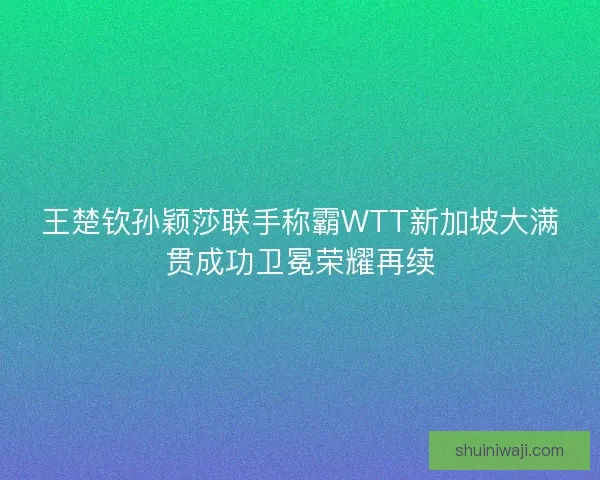 王楚钦孙颖莎联手称霸WTT新加坡大满贯成功卫冕荣耀再续