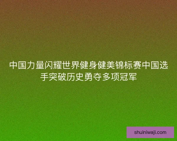 中国力量闪耀世界健身健美锦标赛中国选手突破历史勇夺多项冠军
