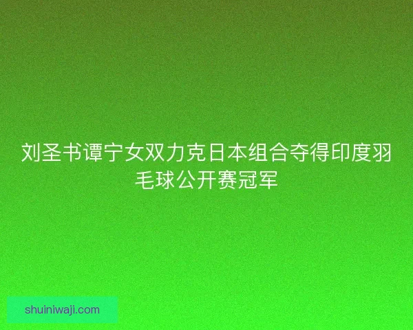 刘圣书谭宁女双力克日本组合夺得印度羽毛球公开赛冠军