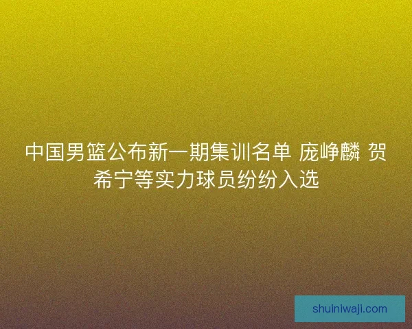 中国男篮公布新一期集训名单 庞峥麟 贺希宁等实力球员纷纷入选 中国男篮公布新一期集训名单 庞峥麟 贺希宁等实力球员纷纷入选